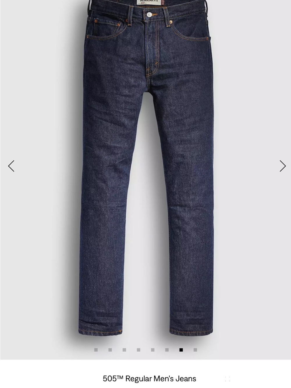 Levi's Men's 505 Regular 100% Cotton Straight Jeans Dark Wash 33 X 29 New NWT
